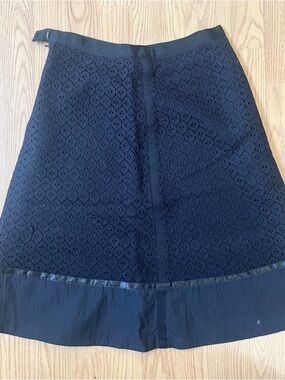 Magaschoni Black Lace A-Line Skirt